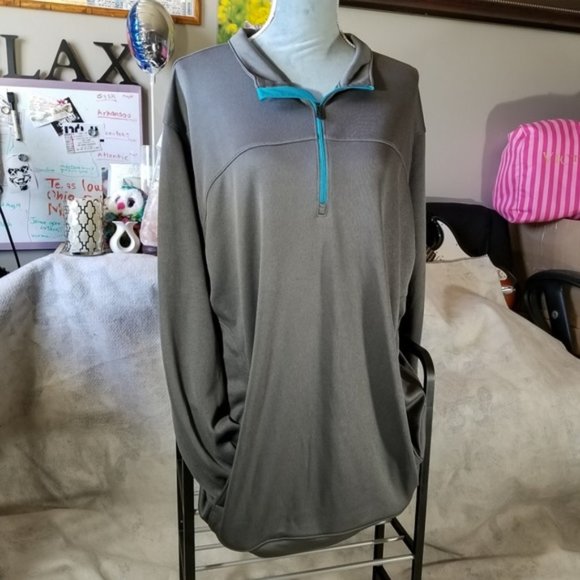Snake Eyes Dry-18 Gray 1/2 Zip-Up L/S Shirt - Picture 1 of 8